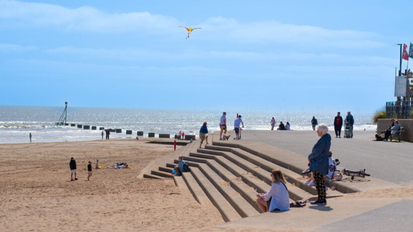 Golden sandy beach at Mablethorpe