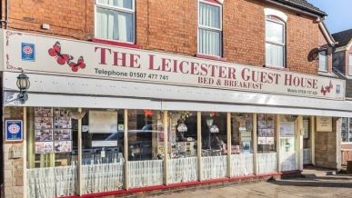The Leicester Guest House, as viewed from the roadside